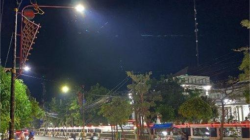 Lampu PJU di Pusat Kota Percantik Suasana Malam di Indramayu